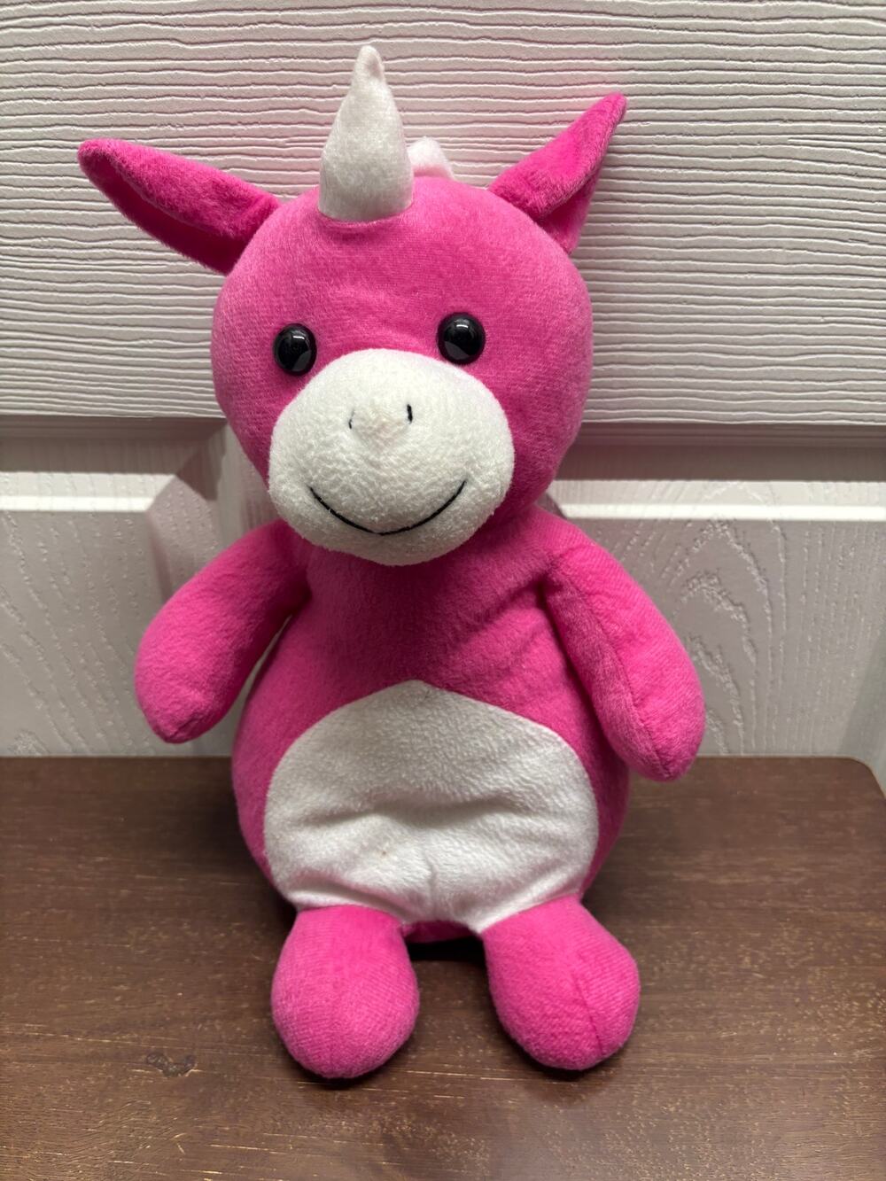 Kellytoy Pink Magenta Fuchsia White Belly Horn Unicorn 15" Plush Stuffed Animal